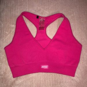 Bo and Tee Pink Ribbed Sports Bra - Medium